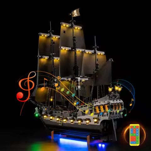 No Model LED Lighting Set Suitable for LEGO Captain Jack Sparrows Pirate Ship Caribbean Movie 10365(
