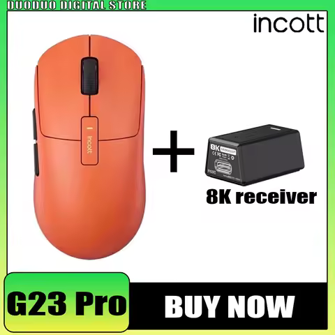 Incott G23 Pro Wireless Mouse 8k Dual Mode Paw3950 Sensor Hot Swap Fast Charge Gaming Mouse Ergonomi
