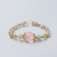 光在粉色中失準 冰淇淋碧璽 電光粉晶 沙佛萊 設計款手鍊 水晶