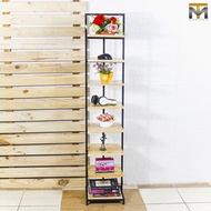 จัดส่งแบบสำเร็จ!!! งานสวย ไม่ซ้ำไคร ชั้นวางของไม้โครงเหล็ก 8 ชั้น ชั้นวางรองเท้า ชั้นวางของสะสม ขนาด