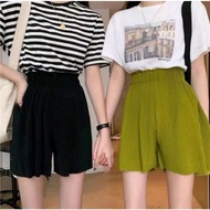 Women's pleated hot pants, women's shorts, jumbo hot pants, BB 90 kg, jumbo pleated lidi hot pants
