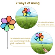 HEO~DIY  Multicolor Flower Windmill Pinwheel Whirligig Garden Windmill Plastic Toy Classic Children