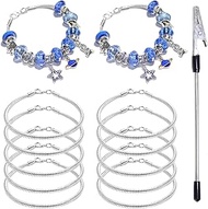 Exway 10 Pcs Snake Charm Bracelet Chain 7.5 Inch Sliver Chain Bracelet Kit with Lobster Clasps for C