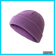 Hip Hop Unisex Trendy Knitted Beanie Hat snow cap Roll up benie cap 7