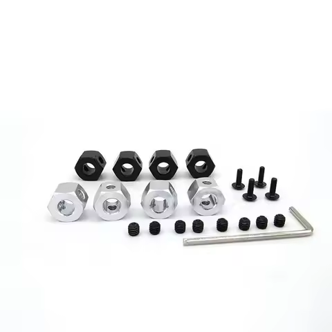 A63T-8PCS 5Mm To 12Mm Metal Combiner Wheel Hub Hex Adapter For WPL D12 C14 C24 C34 MN D90 D91 MN99S 