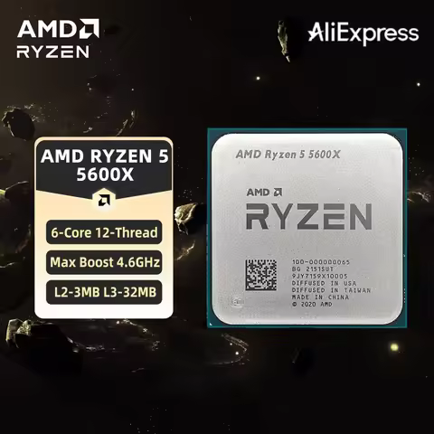 AMD Ryzen 5 5600X CPU AMD R5 5600X Processor 4.6GHz 6-Core 12-Thread 32MB Cache Socket AM4 Desktop G