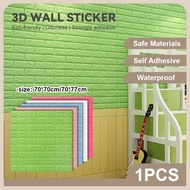1pcs Wallpaper 70x70CM Wall Stickers PE Foam 3D WallPaper Brick safety Waterproof Self Adhesive