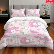 Sanrio 2D Flat Printing Melody High-Definition Pattern Bedroom Decoration Bedding Kit (Including 1 Q