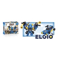 👍 ELGIO Brick Mainan Block Autobot Transformer 4in1 Robot biru