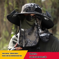 WGBSENCHI丨Hat with fan- Long life lithium battery Solar charging fan hat Strong wind sun protection