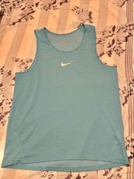 男裝 Nike dri fit ADV Running  跑步競速背心 (亞洲版) 運動背心 tank top sz L 淺藍色 Aeroswift dry fit
