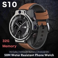 S10 jam tangan pintar pria, jam tangan pintar 5ATM anti air 4G LTE