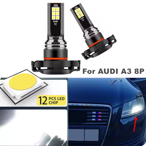 For AUDI A3 8P 2008 2009 2010 2011 2012 2013 LED Bulb H16(EU) 5202 5201 PS24W PS19W LED Daytime Runn