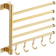 Towel Rack Corner Rotating 7l8k Toilet Bar Double Gold Rod Bar Free Bathroom Towel Rack Movable JX20