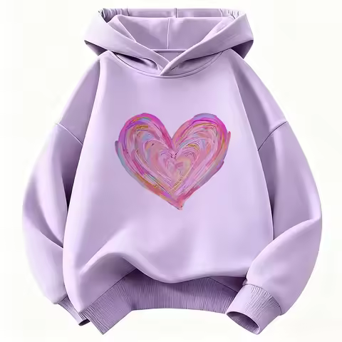 Artistic Love Heart Colorful Design HoodieSweatshirt Hoody for Boys Girls Casual Hoodies Graphic Clo