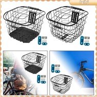 [Lslhj] Basket Bike Basket Front Rear Heavy Wire Basket Mountain Bike Basket for Hiking Camping Kid Folding Bikes