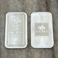 999 Silver Bar 1oz 31.10g Pamp Fine Silver
