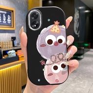 Case For OPPO A18 A38 Round And Fat Small Fluffy Silicone Phone