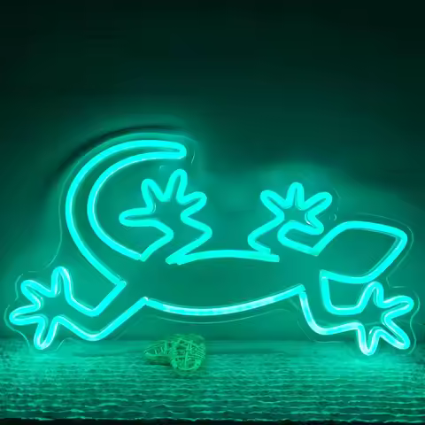 Gecko Lizard Neon Sign Dimable LED Neon Light USB Powered Wall Decor for Bedroom Man Cave Pet Store 