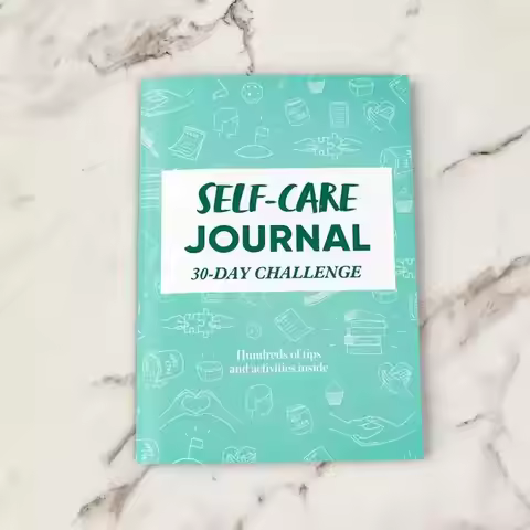 30-Day Self-Care Challenge Journal, Thick Paper Adult Discipline Planner, Mindfulness and Wellness T