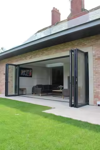 Foldable Door Waterproof Folding Door Glass Backyard Bi-Fold Door Aluminum Panoramic Folding Patio A