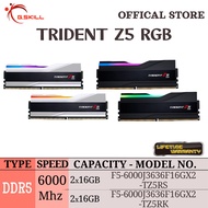G.SKILL DDR5 TRIDENT Z5 RGB RAM DUAL CHANNEL 6000MHZ INTEL | 1.35V | 4800 MT/s | [2x16GB 36-36-36-96] | (BLACK)