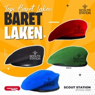HIJAU MERAH Premium Laken Beret / Beret Hat / Newspaper / Scout Beret / Hw Beret / Scout Hat / Red B
