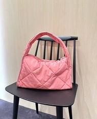 ●ஐ◐ COS diamond quilted rectangular handbag pink shoulder underarm bag 2023 autumn new pleated tote bag