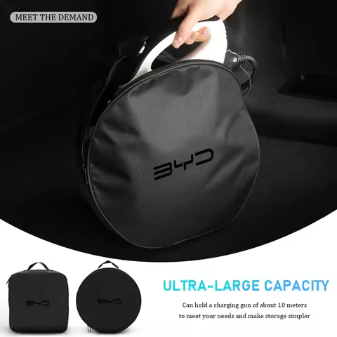 Car Rechargeable Gun Charger Cable Storage Bag Accessories For BYD M6 G3 G5 T3 F3 I3 F0 F6 S6 S8 E5 