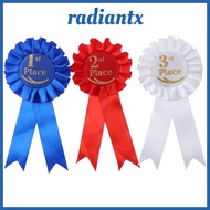 RADIANTX Rosette Ribbon, Blue,Red,White Recognition Ribbons Ribbon Award Set, Honorable Ribbon