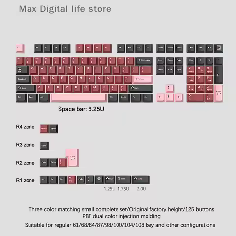 126 Keys Double Shot Keycap PBT Cherry Mechanical Game Keyboard For MX Switch Keycap GMK67 GMK87 GMK