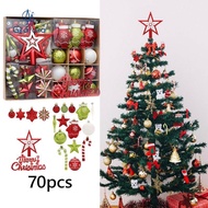 [nvnrbso] 70Pcs Christmas Tree Ornaments Set Christmas Bauble Tree Hanging Decoration
