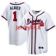 Men Atlanta Braves Atlanta Braves Baseball Uniform No. 1 ALBIES Jersey Embroidered Competition Unifo