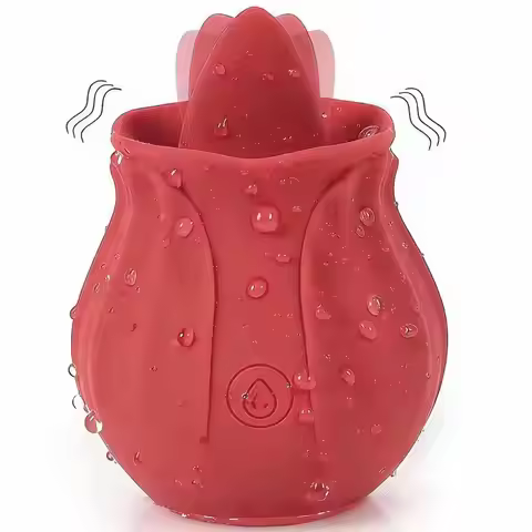 Rose Tongue Licking Vibrator Powerful Strong Shock G Spot Clitoris Nipple Vagina Stimulator Massager
