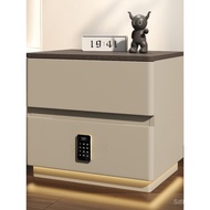 New Style Solid Wood Smart Light Luxury Feel Bedroom Storage Cabinet Bedside Table Small Household S