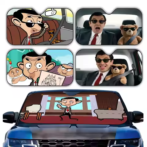 Funny M-Mr B-Bean Car Sunshade Curtains 130x70cm Car SunShade Windshield Cover UV Protection Auto Vi