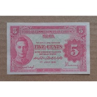 5 Cents George King Straits Settlements