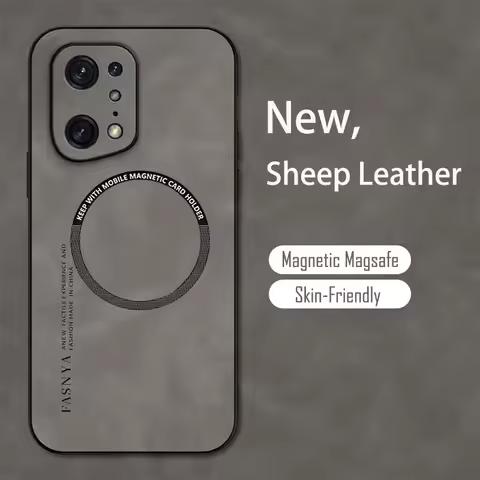 Sheepskin Magnetic Leather Soft Phone Case For Magsafe Oppo A16 A17 A94 A5 A9 A53 A53S Find X7 Ultra
