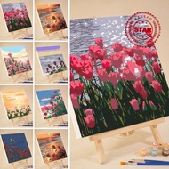 20cm Paint By Number Framed Canvas Paints Set Diy Early Oil Toy Children Kit Craft Kids V0q9