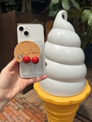 REhi Wheel Slider Card Holder Stand Magnetic Absorption Mobile Phone Stand Multi-Function iPhone Uni