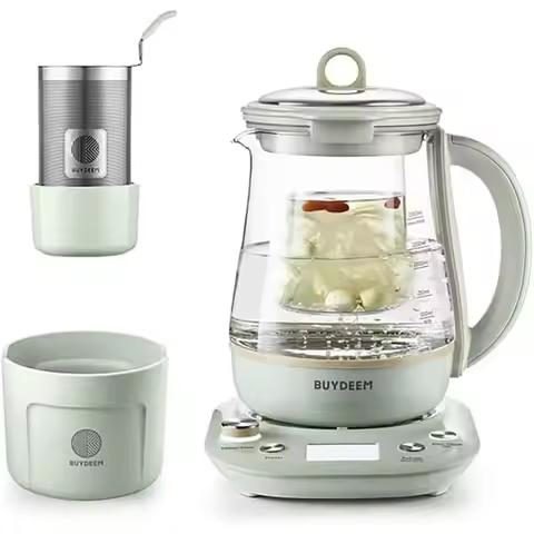 BUYDEEM Health Pot K2763 Lite, Glass Electric Kettle for Tea & Coffee, Hot Water Boiler and Wamer wi