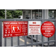 Protected Area Warning Sign | Guard House Sign