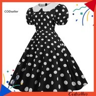 CODS Women Doll Collar Dress Doll Collar Dress Vintage 50s 60s Princess Dress Women Party Dress Retr
