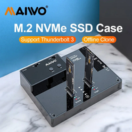 MAIWO Dual Bay M.2 NVMe SSD Enclosure ออฟไลน์ Clone 10Gbps USB C Gen2 M.2 NVMe Docking Station กล่อง