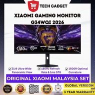 Xiaomi 34" Curved Gaming Monitor G34WQi 2026 | 180Hz WQHD 21:9 Ultra-Wide Immersive FreeSync Premium