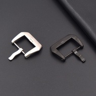 ♚℗ 20 22 24 26mm High-grade Large solid Stainless Steel needle buckle pin black silver Matte Watch Buckle Watch Strap watchband