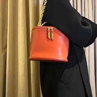 Loewe紅色橢圓蛇骨手提袋肩背包 送肩帶 日本二手Vintage