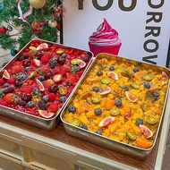 [New] Tirami Tray Stainless Steel Rectangular Dedicated Square Plate Cake Baking Pan Tin Box Contain