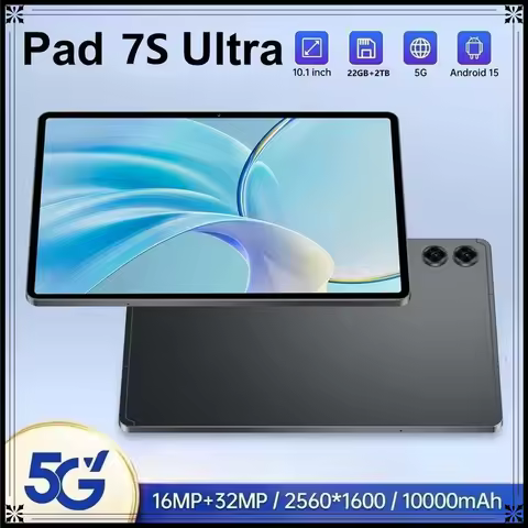 10.1 Inch 2026 Tablet PC 5G Dual SIM Pad 7s Pro Kids Tab Upgraded Android 15 Global Edition 10000mAh