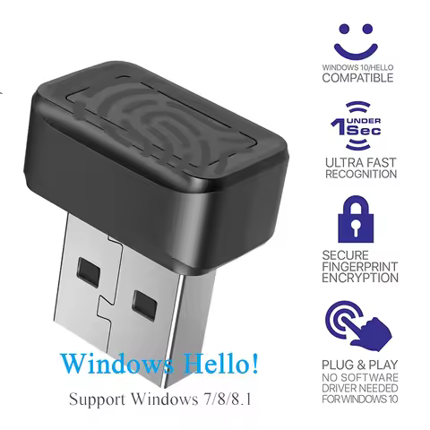 USB Fingerprint Key Reader For Windows 10 11 Hello Security Key Biometric Scanner PC Fingerprint Sen